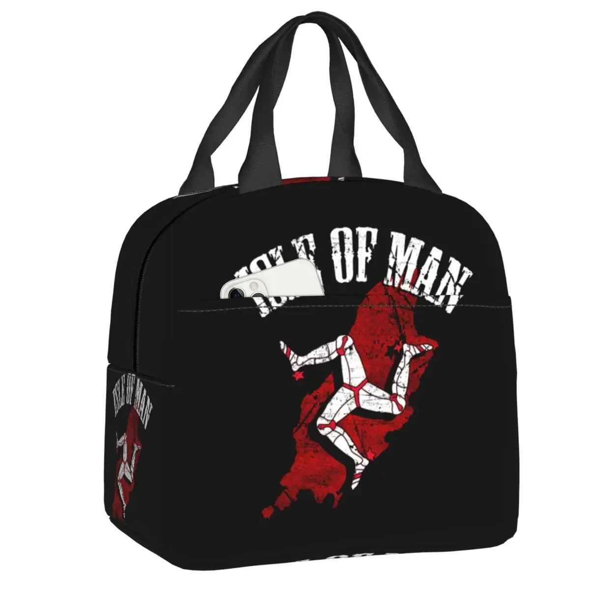 Изолированные Ланч-боксы с флагом острова Мэн для женщин и детей портативный