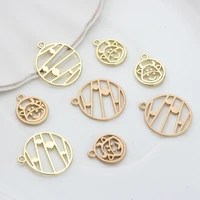 zinc alloy round cow hollow round coin charms pendant 10pcslot for diy earring making accessories