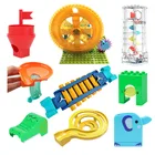 Новинка, шестеренка с мраморной рамой, воронка, спиральный подъемник, слайд-трек, дополнительные детали, совместимые с большими строительными блоками, игрушки сделай сам