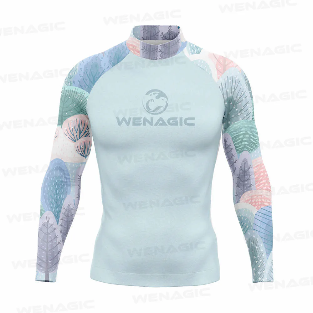 Men Swimming T-shirt Swimsuit Beach UV Protection Rash Guard Swimwear Diving Rashguard Long Sleeve Surfing Suits Surf T-shirt