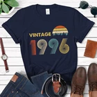 Женская Винтажная футболка в стиле ретро, Классическая футболка в стиле ретро, с идеей подарка на 26-й день рождения, для отца, дедушки, мамы, бабушки, унисекс, 90-х годов, 1996
