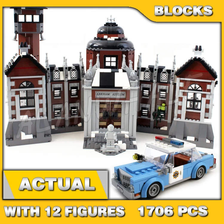 1706 шт. Super Fighter Arkham Asylum Guard Lookout Tower Ward Office Joker Riddler 10741 Строительный блок игрушка