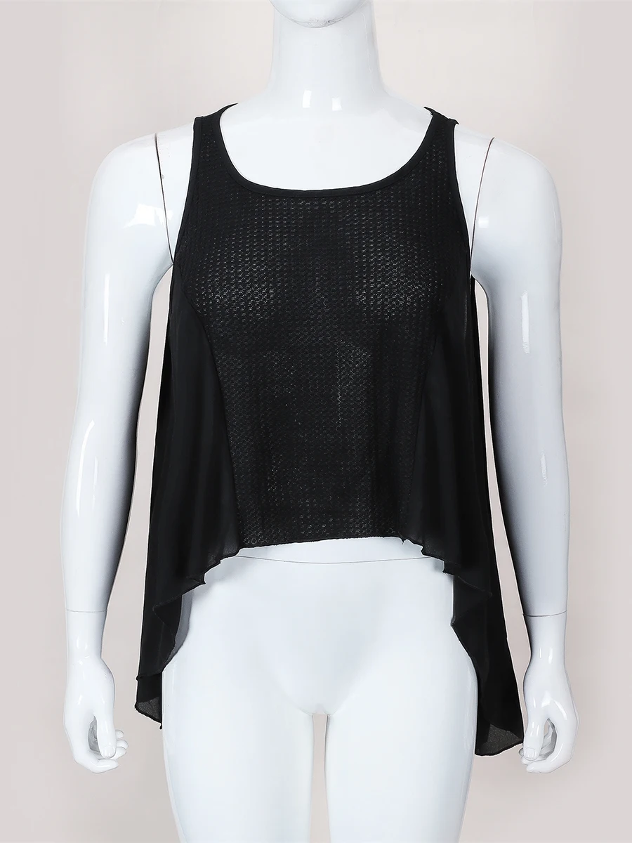 Finjani Solid Color Tank Tops Plus Size Loose Bat Shaped Vest Polyester Women Cami Top