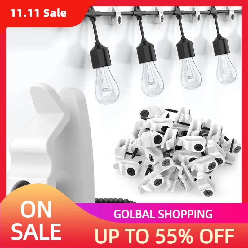 20 шт./лот крючок для гирляндной лампы белый черный ввинчивающийся используемый