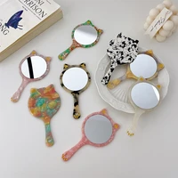 new cute custom mini acetate cat shape portable cosmetic mirror colorful high quality daily use mirror for women girls