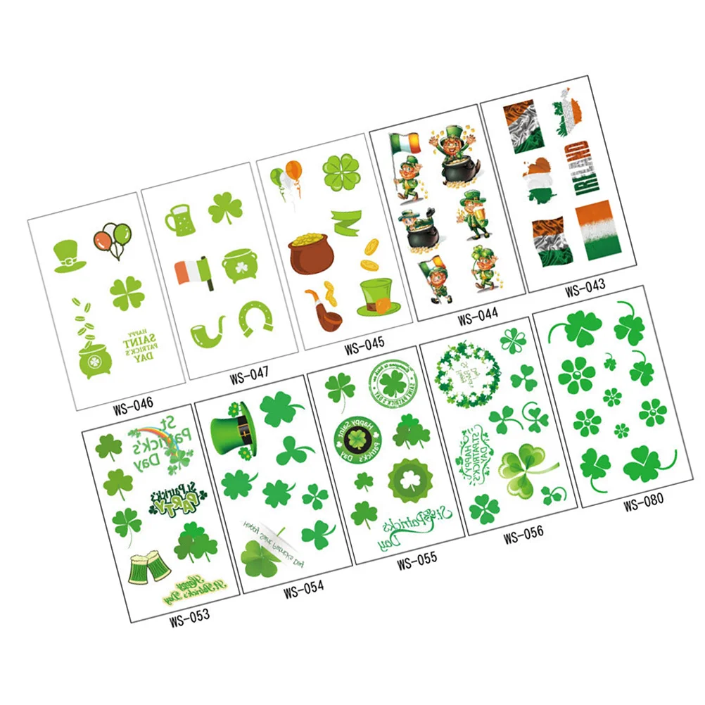 

10 Sheets Creative St. Patricks Day Sticker Set Sticker for Festival Club Party