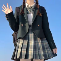 5 piece set jk uniform suit japanese harajuku college style coat tops school student anime cosplay costume short dress