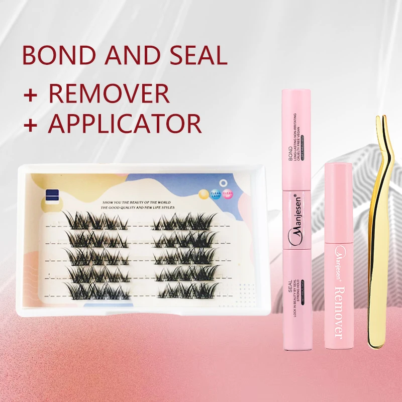 

Foxy Eyes Lash Bond and Seal Glue Remover Tweezers Applicator DIY Makeup Set Bunches Lash Clusters Eyelash Extensions Complete