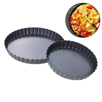 6810 inch non stick tart quiche flan pan molds pie pizza cake round mould removable loose bottom fluted pie pan bakeware