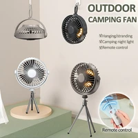 portable multifunction camping fan rechargeable 2000mah tent ceiling fan light 3 speed control tripod outdoor air cooling mini
