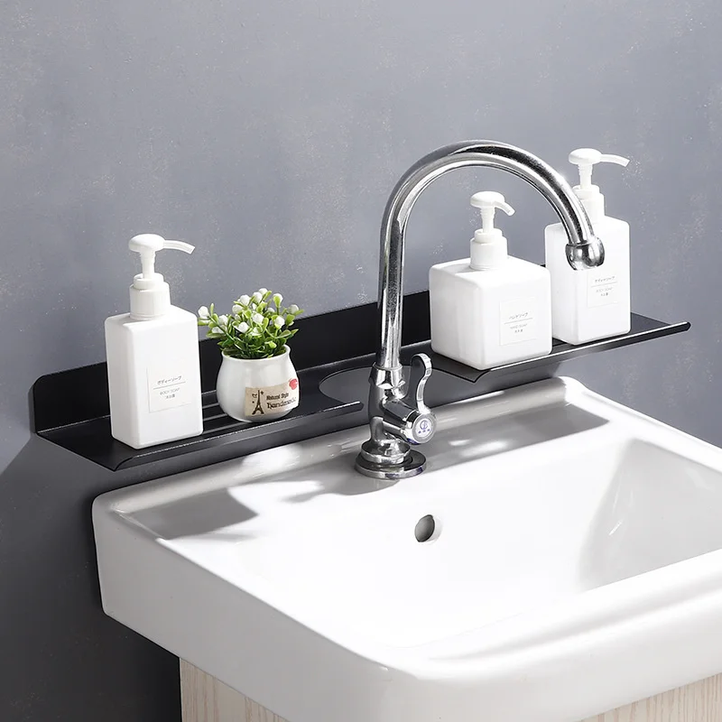 

Bathroom Shelf Kitchen Shelves Black Shower Punch-Free Mounted Rack for Bathroom Accessories Organizer Wall Hanging Storage Rack