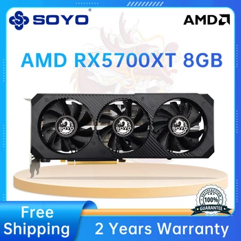 SOYO AMD RX580 5700XT 5500XT 8G graphics card GDDR6 video memory PCIE16x4.0 256-bit 8pin+8pin game card HDMI desktop computer 1