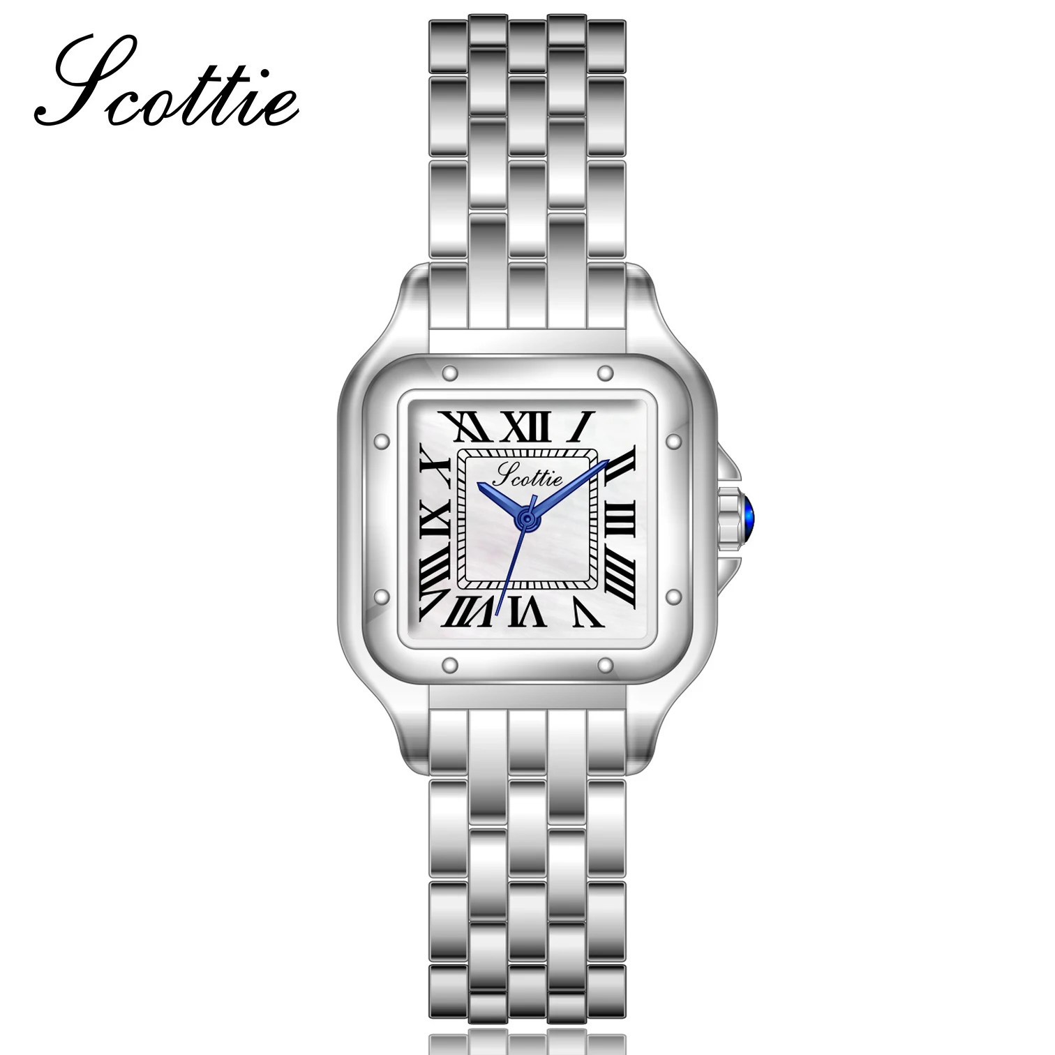 

Scottie Women Square Watch Roman Numerals Female Luxury Rose Gold Sliver Wristwatch Ladies Elegant Fashion Niche Quartz Reloj