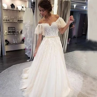 charming wedding dress white boat neck floor length lace backless a line wedding party de fiesta robe de soiree