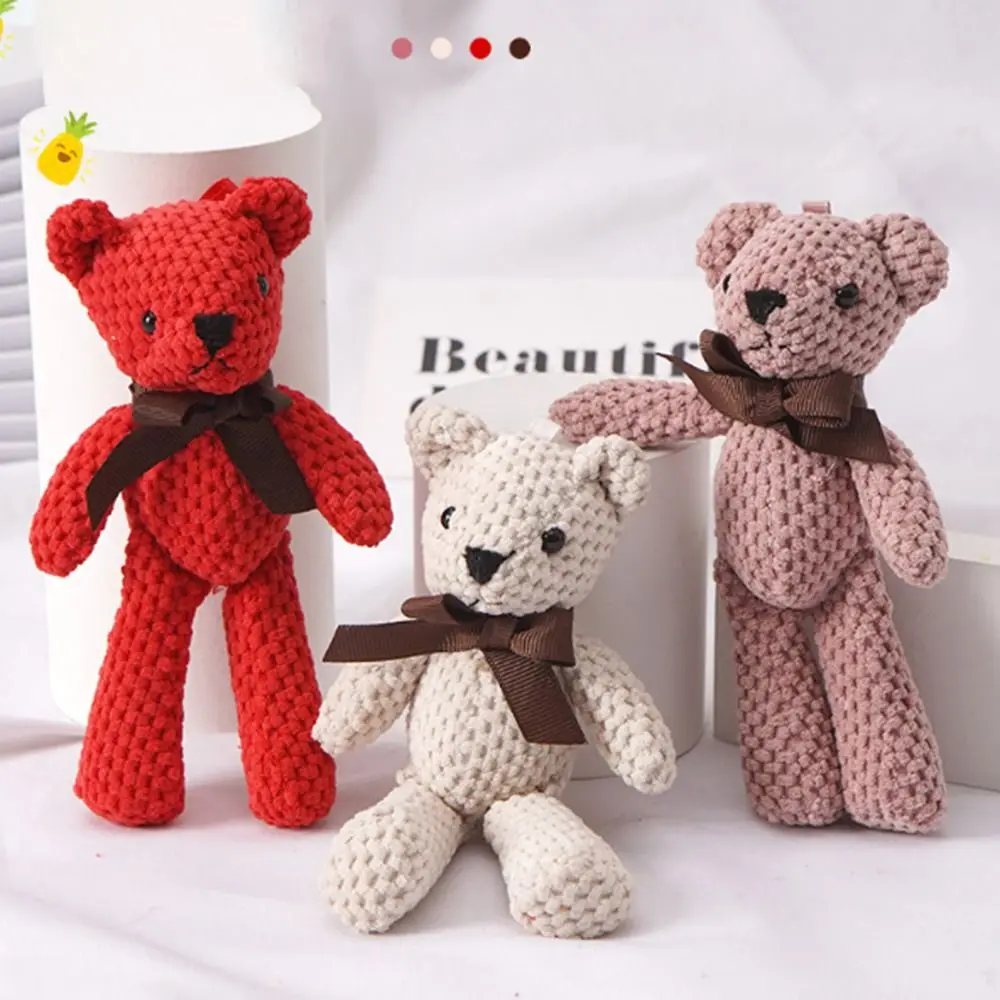 

Милый брелок для ключей, детские куклы на день рождения, подарки, брелок для платья, подвеска, украшение для свадебной вечеринки, медведь, мягкие плюшевые игрушки, 2 шт.