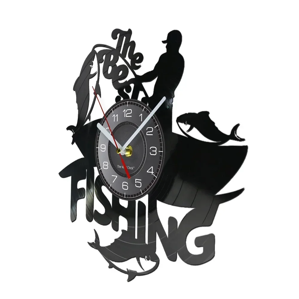 Настенные часы для рыбалки с лучшим силуэтом активного отдыха большой рыбой