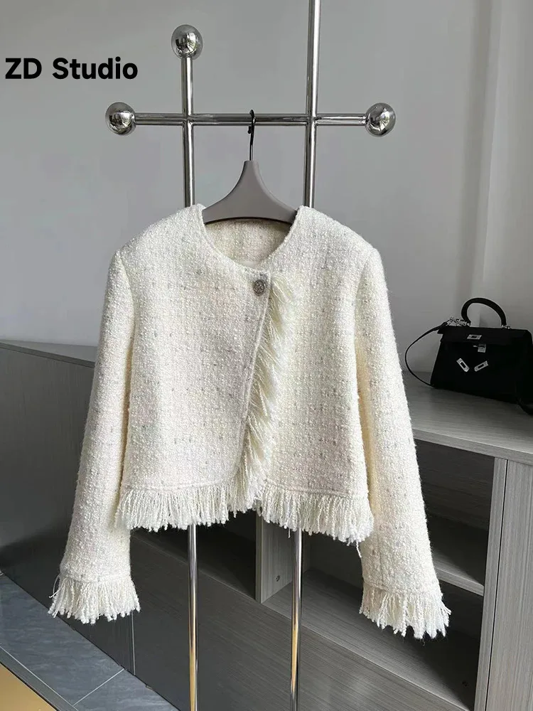 

[ZD Studio] Peace Женское зимнее пальто ручной работы с матовой кисточкой