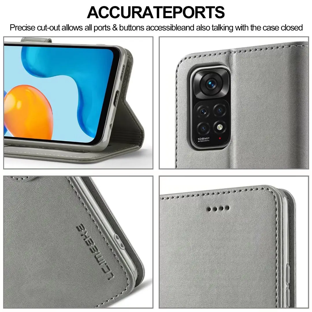 leather phone case for xiaomi poco x4 m4 pro 11t 11lite f3 x3 nfc flip wallet cover redmi 10c 10 9 9a 9c 9t note 11 10 8 9 pro free global shipping