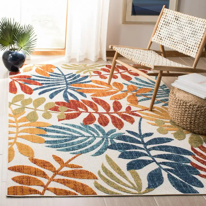 

Elouise Cream/Red 2'X8' Runner Indoor/Outdoor Area Rug Cream/Red, 5'3" x 7'6"