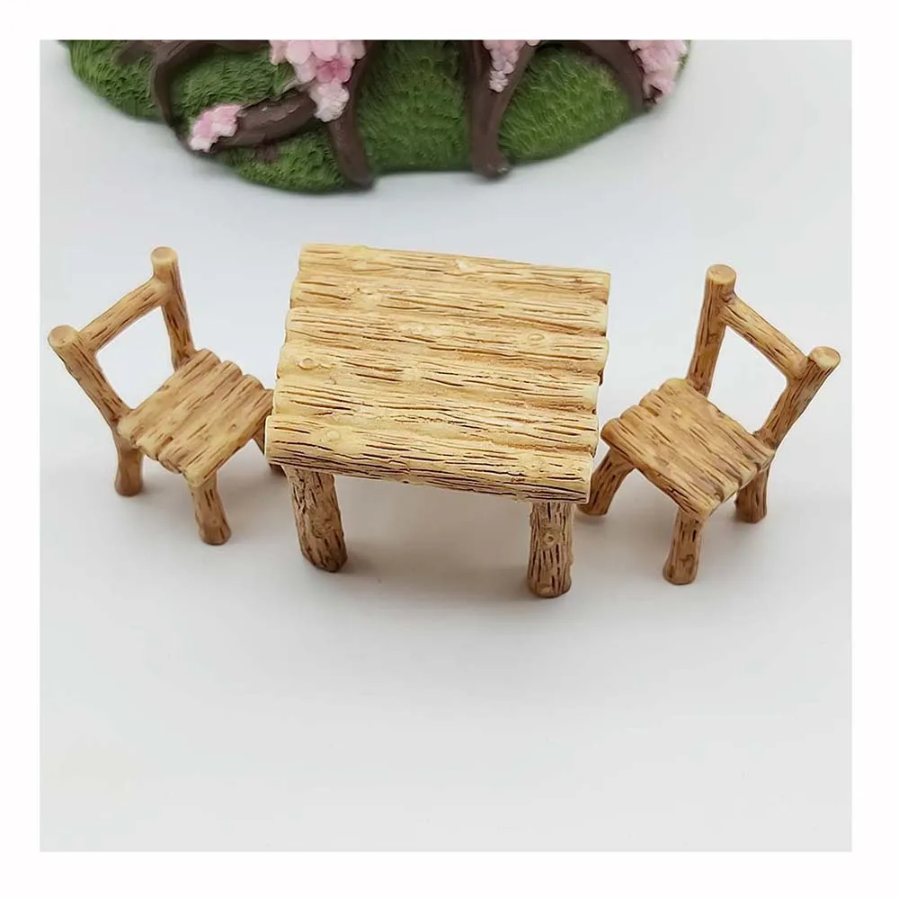 Миниатюрная мебель для кукольного домика деревянный обеденный стол стул подарки