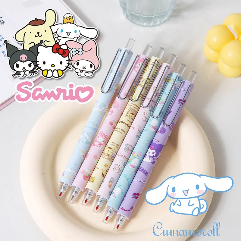 

Kawaii Sanrio Anime Hellokitty My Melody Kuromi Stationery Black Gel Pen 0.5Mm St Exam Pen Office Quick Dry Smooth Writing Set