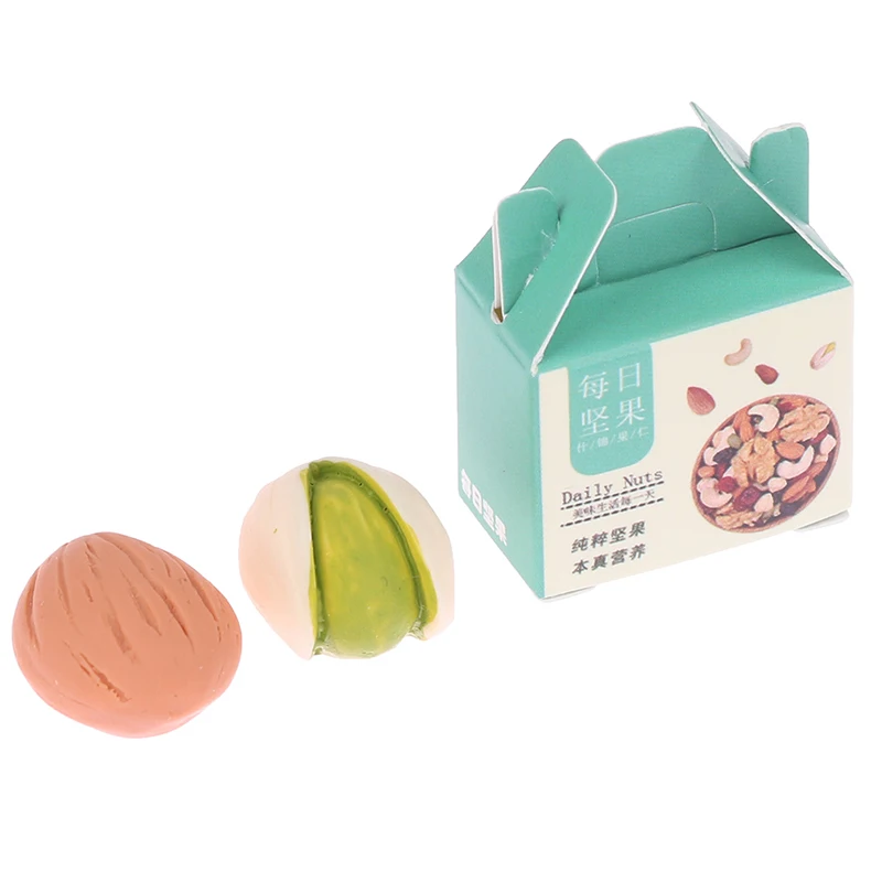 

3Pcs/set 1/12 Dollhouse Miniature Nuts Box w/Almond Snacks Gift Box Modle Set Miniatural Food for Dollhouse Decor Kids Toys