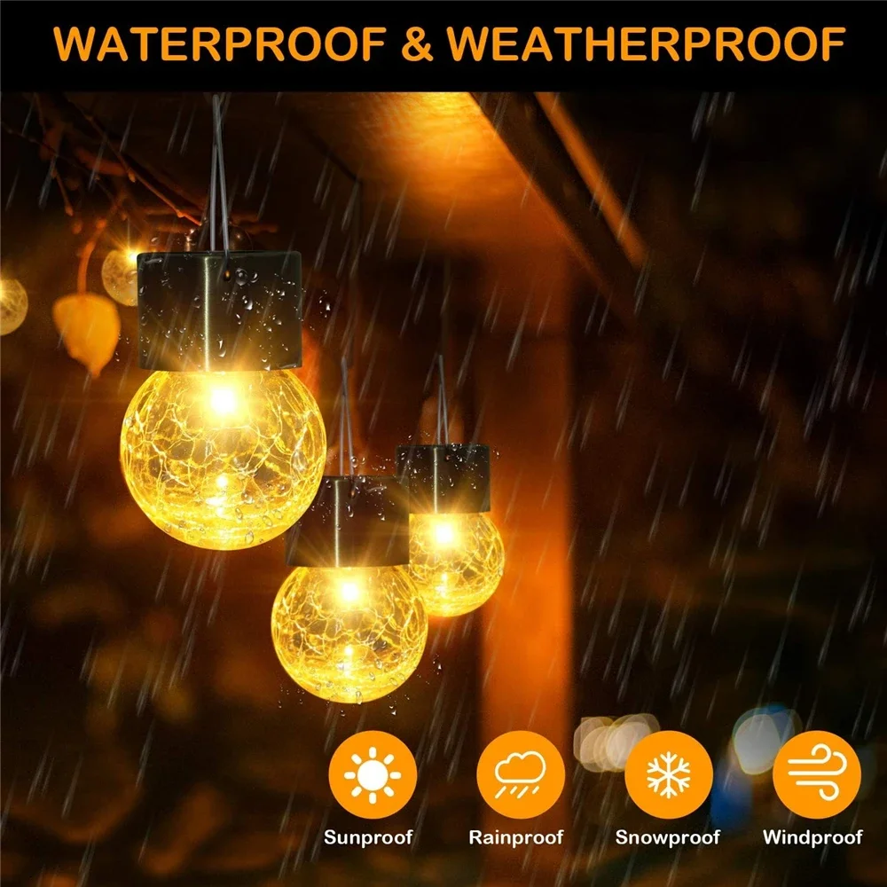 Водонепроницаемые Светодиодные Солнечные Подвесные Фонарики Наружное