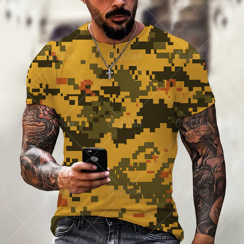 

Camouflage Pattern Summer Men 3D Printed T Shirt Free Shipping Round Neck Short Sleeve Plus Size Top camisetas