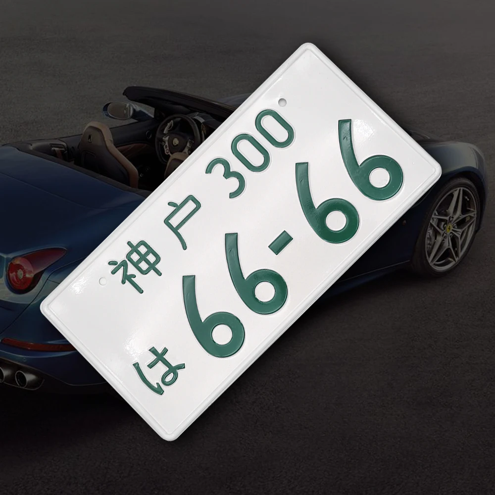

3D Japanese License Plate Aluminum Tag JDM Racing For Kobe 6666 Decoration License Plate Universal Car Motorcycle Accessories