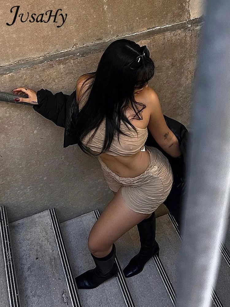 Женский зимний комплект JusaHy из двух предметов асимметричный эластичный