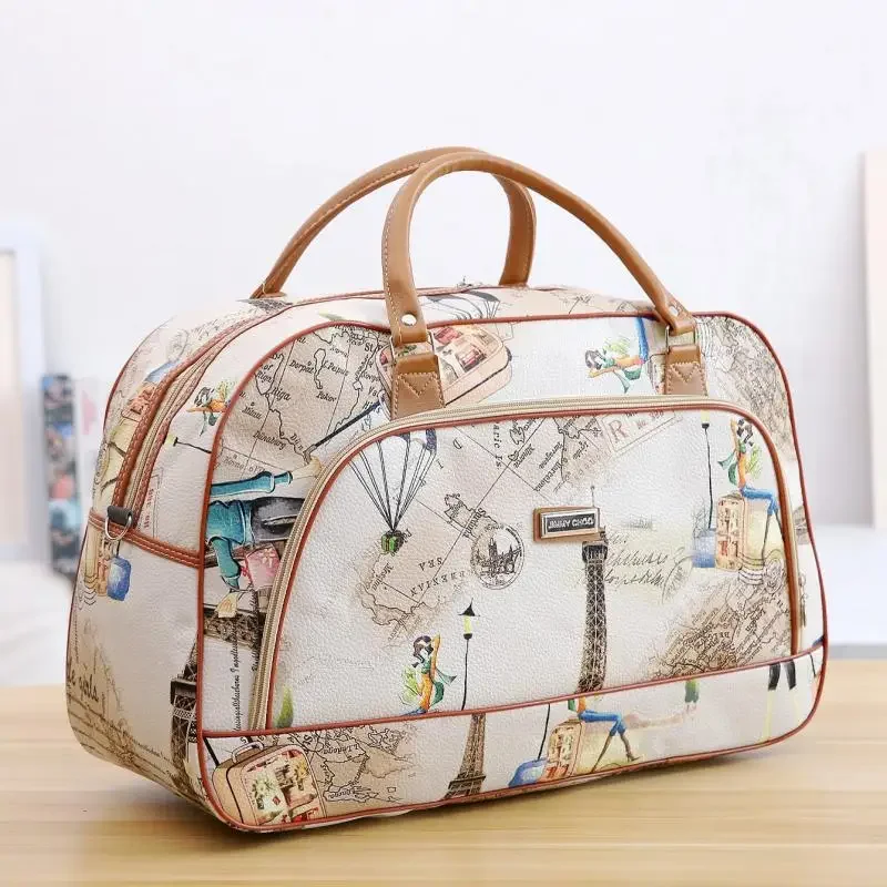 

Organizer Weekend Leather Bag PU Duffle Travel Bag Travel Bag Tote Bags Capacity Waterproof Luggage Fashion Women Large Casual