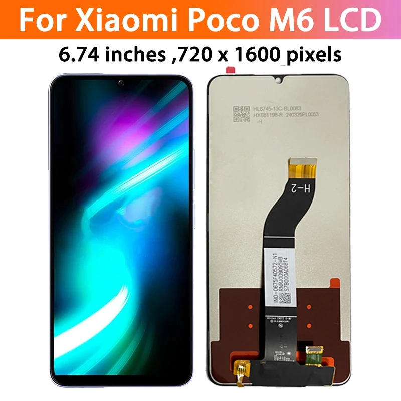 Экран 6 74 дюйма для Xiaomi Poco M6 ЖК-дисплей сенсорный экран дигитайзер запасные части