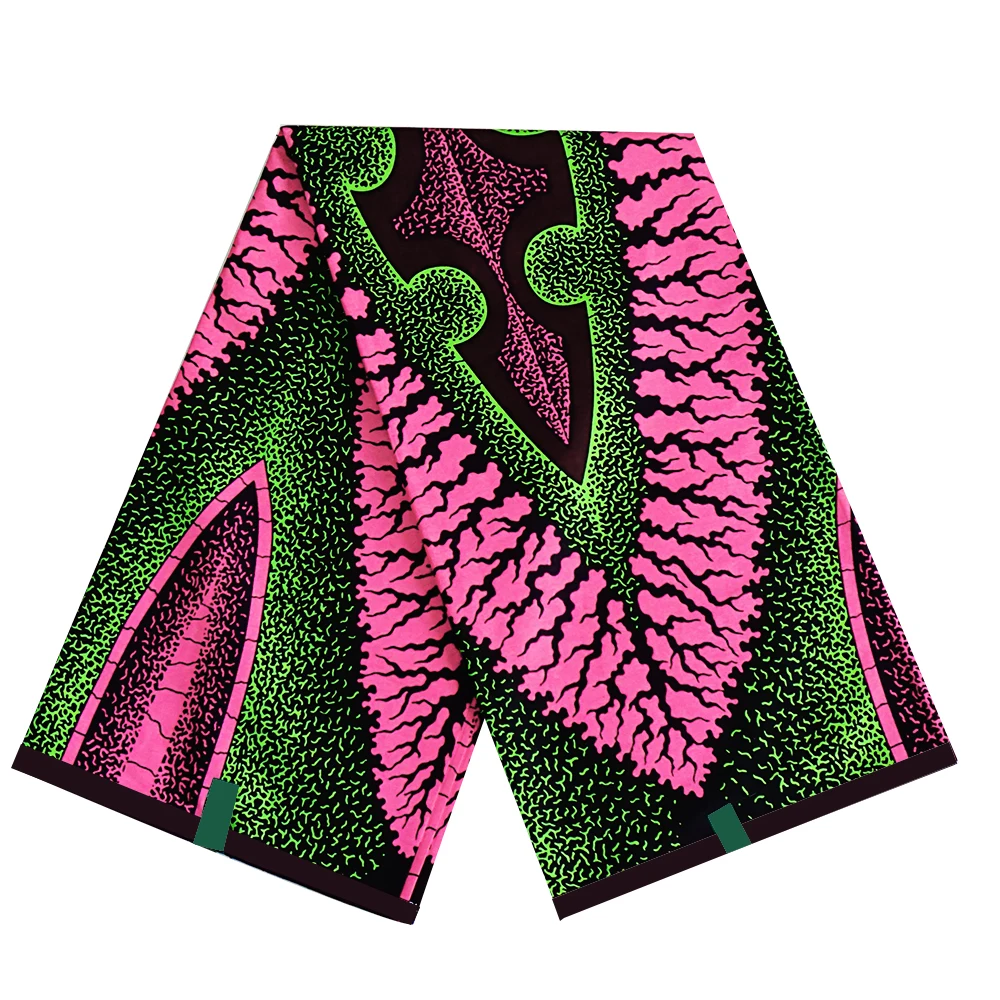 

Африканский 100% хлопок, оригинальная ткань из натурального воска Анкары, восковая ткань с принтом для свадебного платья, ткань для африканск...