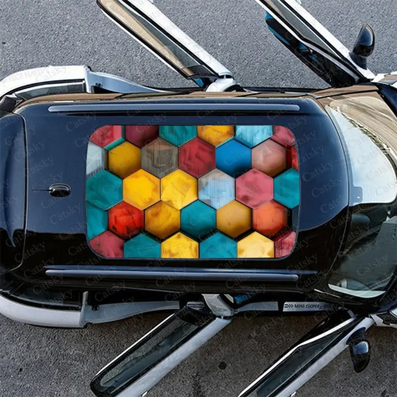 Красочная Шестигранная наклейка на крышу автомобиля оберточная пленка для