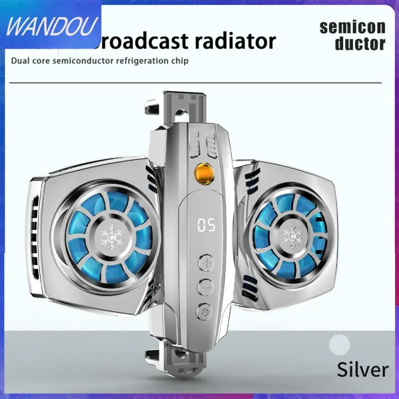 

Portable Dual Cooling Fan Phone Cooler Mobile Phone Radiator Rgb Colorful Lights Cell Phone Cool Heat Sink