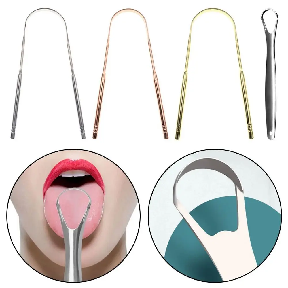 

Fashion Fresh Breath Bad Breath Care Health Tool Dental Cleaning Stainless Steel Tongue Scraper Cleaner Oral Hygiene