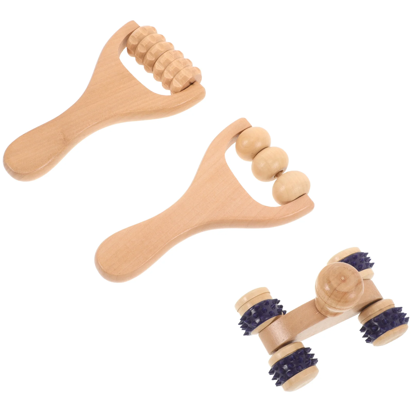 3 шт. массажер для лица и ног подошвенный фасциит шеи плечо деревянный роликовый