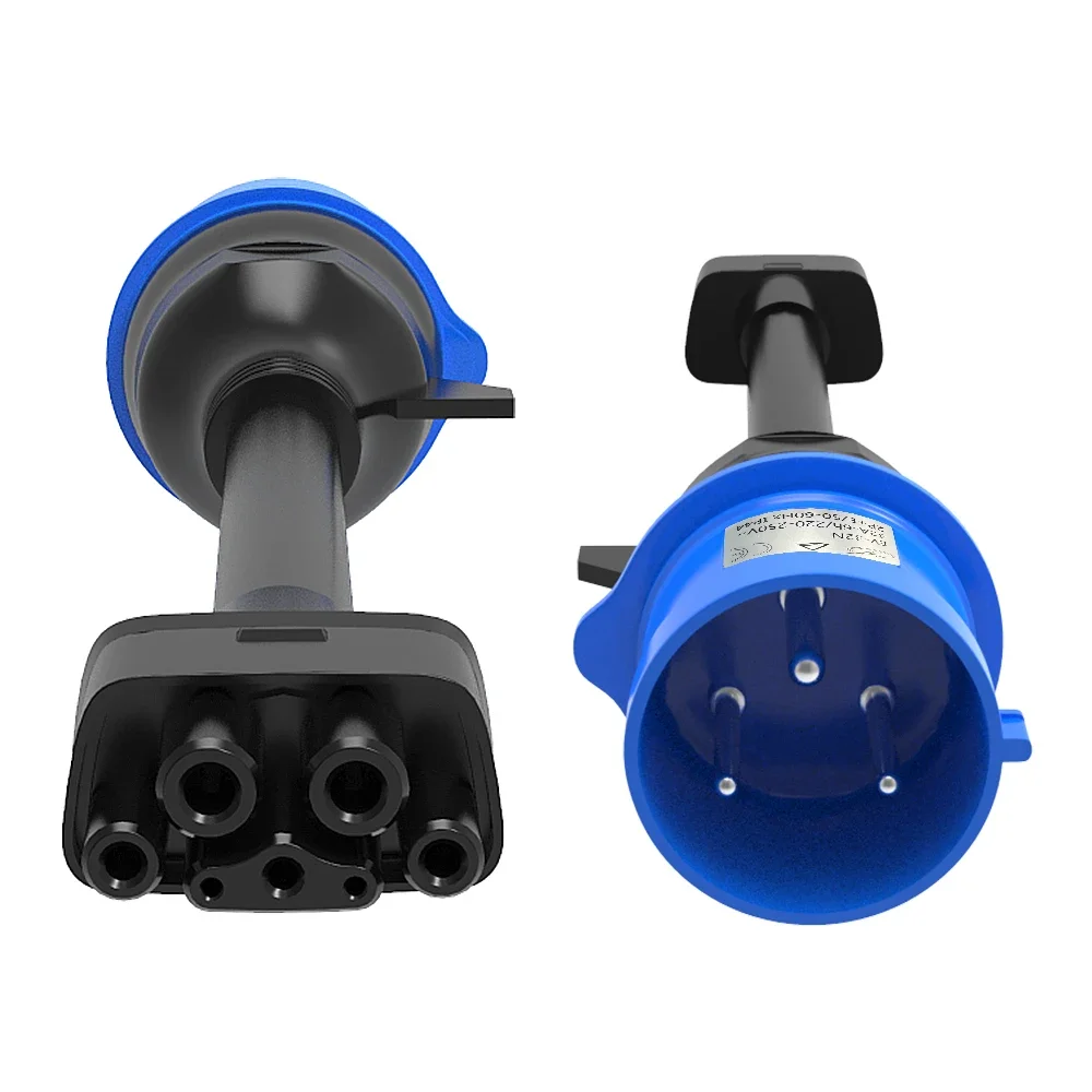 

LONLINK do Tesli 3-pinowy niebieski adapter CEE Tesla Model S, 3,X, Y Gen 2 Ev Złącze przedłużacza ładowarki 240 V Gniazdo przy 32 A 10 cali