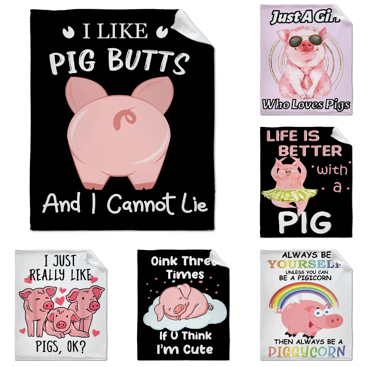 

Cute Pig Flannel Blanket Fluffy Soft Warm Throw Blankets for Bed Sofa Plush Bedspread Picnic Travel Pink Cartoon Piggy Blanket