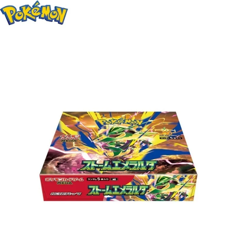 Фото Коллекционные карточки Pokémon PTCG, японская версия, M6 Storm Emeralda, заводская упаковка, оригинальный бустер-бокс, Mega Rayquaza‑ex. №4