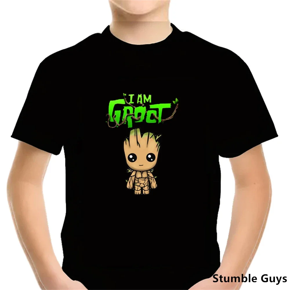 Детская футболка в повседневном стиле из полиэстера Летний сезон Топ с круглым