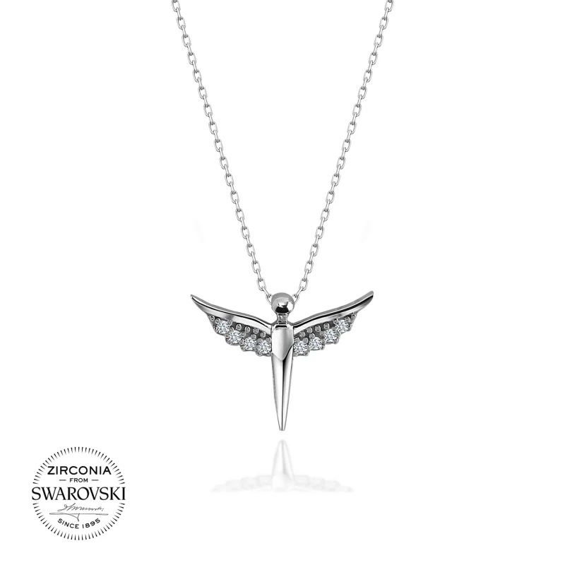 ?? スターリングシルバー925スワロフスキーコンペニアストーンネックレス