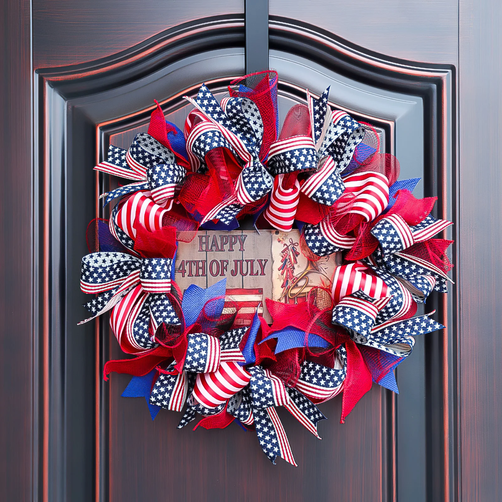 

Home Decor DIY Garland Handmade Wall Hanging Pendant For Front Door Wreath Garden Outside Household American Independence Day