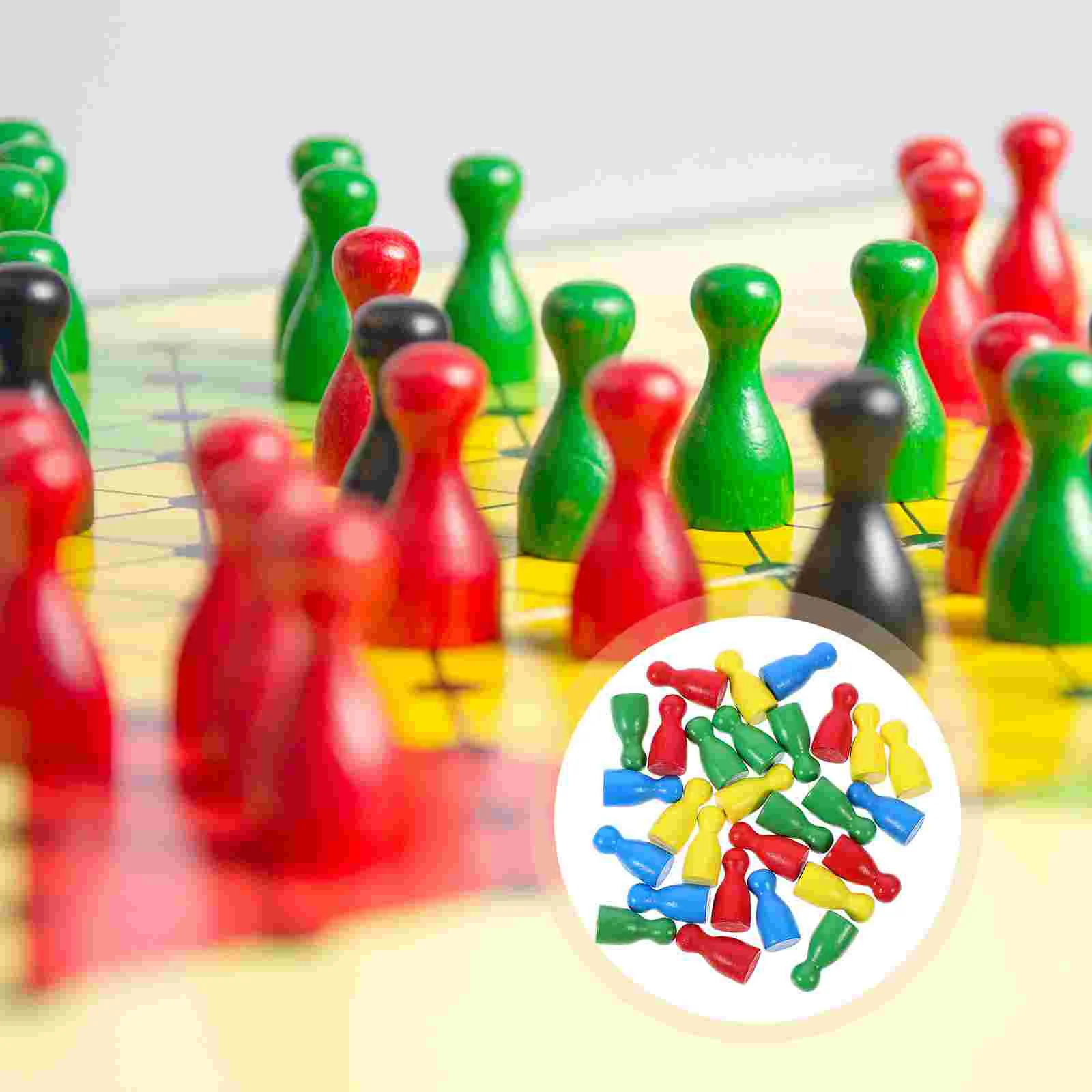 

Piece Human Shape Flight Chess Chessman Toy Wooden Board Game Educational Pieces