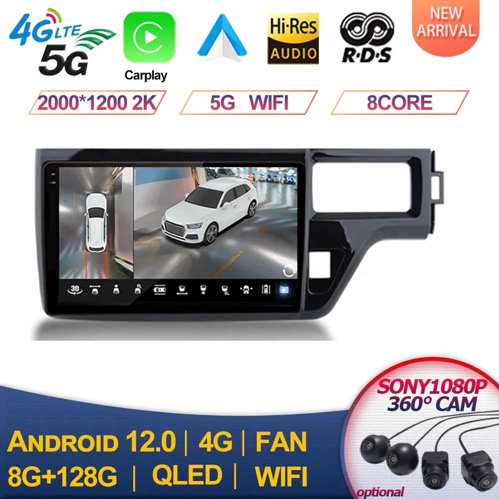 

For Honda Stepwgn 5 2015 - 2021 RHD Car Radio Multimedia Headunit QLED System Navigation GPS Auto Android 2 Din DVD