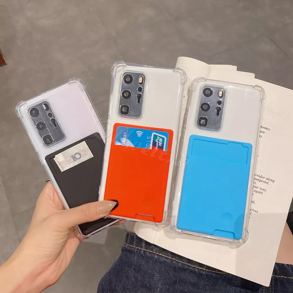 

Shockproof Case For Huawei Honor 50 SE 20 Pro 10 9 8 30 Lite 8X 7X 30S Cover Soft Silicone Wallet Slots Card Holder Phone Case