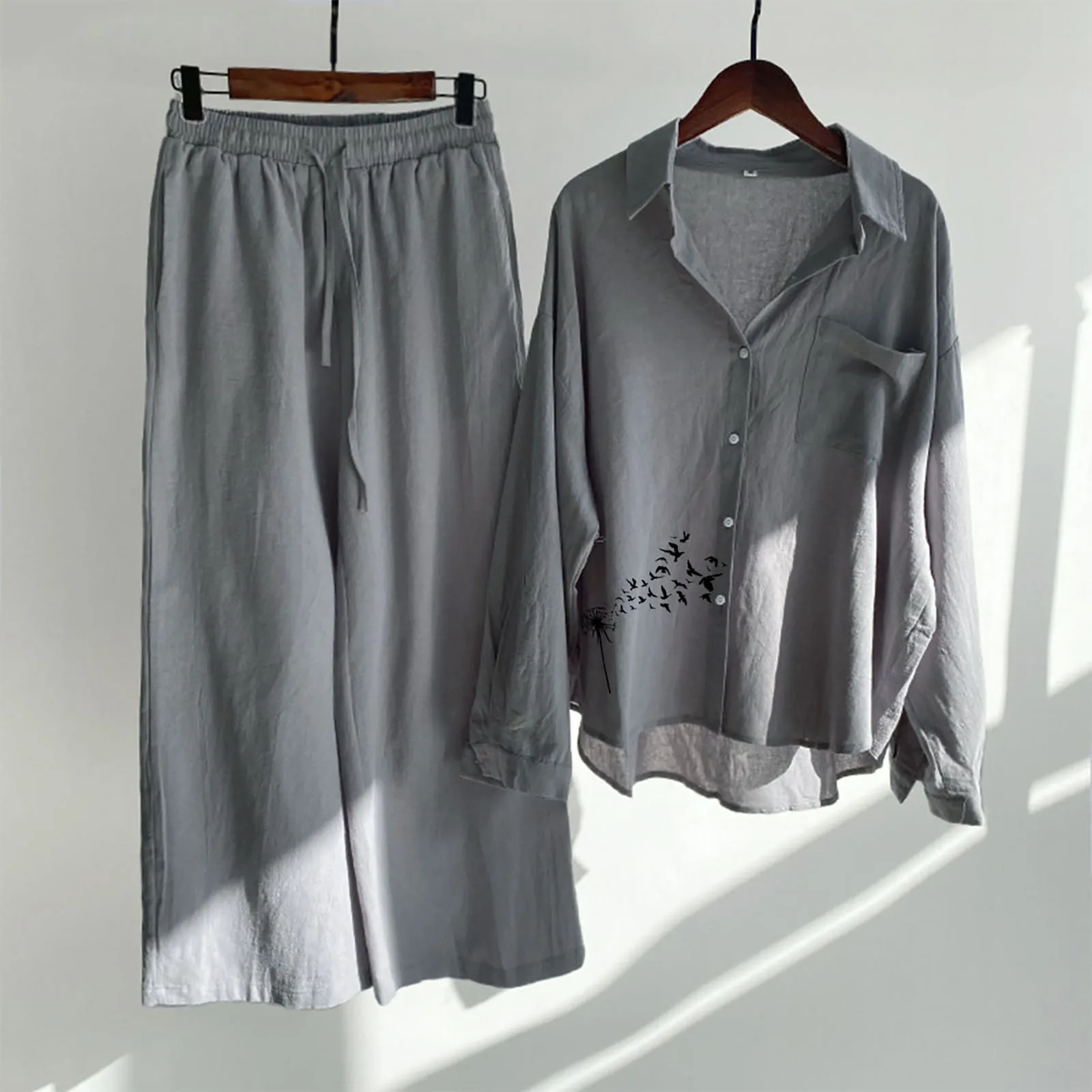 

Summer Two Piece Sets Women Flower Print O-Neck Half Sleeve Shirt Tops and High Waist Pants Suit Casual Tracksuit Female Outfits