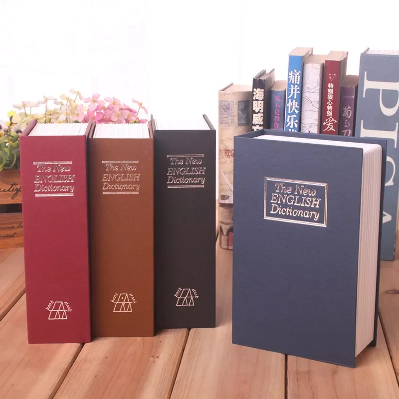 

Decor English Dictionary Safe Box Book with Key Secret Safe Lock Money Bank Card Security Desktop Storage Organizer 265*200*65mm