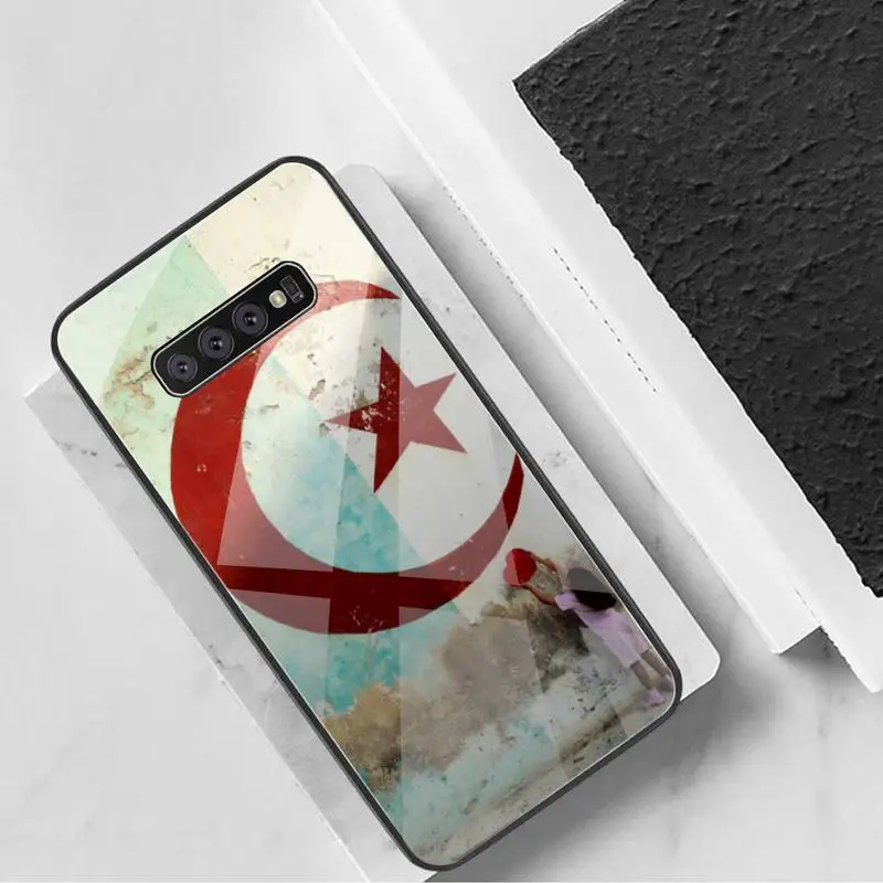 Чехол для телефона с флагом Алжира закаленное стекло Samsung S20 Ultra S7 S8 S9 S10 Note 8 9 10 Pro Plus