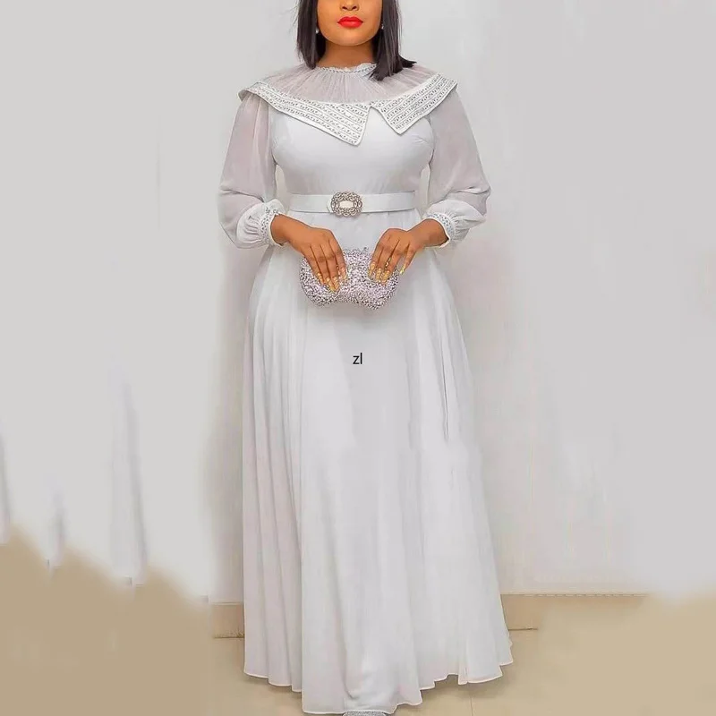 2022 Ramadan Eid Abaya Dubai Muslim Summer Chiffon Party Maxi Dress African Dresses For Women Kaftan Arabic Turkey Islam Clothes